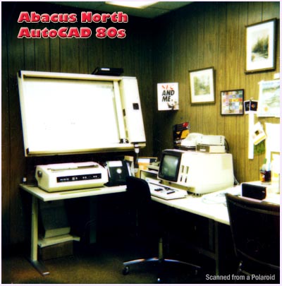 AutoCAD demo room with wall mounted plotter and NEC APC